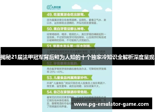 揭秘21届法甲冠军背后鲜为人知的十个独家冷知识全解析深度呈现 揭秘21届法甲冠军背后鲜为人知的十个独家冷知识全解析深度呈现